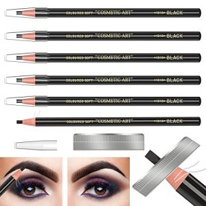 6Crayons Noirs Iimperméables à l'eau Pour Sourcils Kit De Fournitures Pour Tatouage Et Microblading Crayons à Sourcils Permanents Pour Marquage