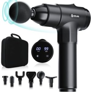 AERLANG Pistolet de Massage Musculaire,masseurs électriques portables de Massage Masseur de Muscle pistolet masseur Six têtes réglables différentes – Option 20 vitesses