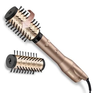 BaByliss Brosse soufflante rotative Big Hair Dual - Technologie ionique anti-frisottis, Brosse de 50 mm et 40 mm, 2 sens de rotation, 2 réglages de température + Bouton air froid, Noir, AS952E
