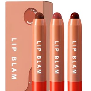 Baume a Levre Teinté-3 Colorés Hydratante Rouge a Levre et Baume a Levre, Soin Pour Les Lèvres, Hydrate les Lèvres Sèches, Gercées et Abîmées, Vegan & Gluten-Free Cadeau pour Femme-Set A