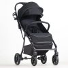 BEBE2LUXE Okto – Poussette canne ultra‑compacte naissance–4 ans (0‑22 kg), 6,9 kg, pliage d'une‑main, position allongée, harnais 5 pts, canopy XXL (noir)