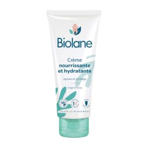 BIOLANE – Crème Nourrissante et Hydratante - Bébé - Nouveau Packaging - Visage et Corps - Apaise et Protège la peau - 98% d'origine naturelle - 100 ml - Fabriqué en France