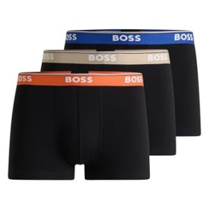 BOSS Hommes Trunk 3P Power Lot de Trois Boxers Courts en Coton Stretch avec Taille logotée