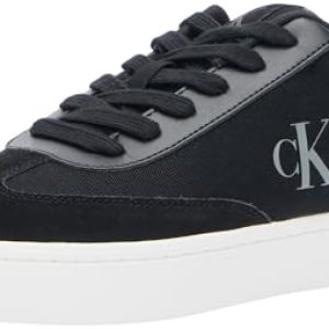 Calvin Klein Baskets Femme Classic Low Mix en Toile, Noir (Black/Bright White), 41