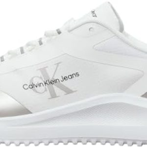 Calvin Klein Baskets Femme Eva Low Lace Mix Sportives, Blanc (Bright White/Silver), 40