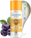 Celenes by Sweden Spray Solaire à Base de Plantes SPF50+ | Protection Minérale et Organique&Tous Types de Peau | Spray Solaire 50 | Creme Solaire Spray Résistant à l'Eau, Sans Parabènes&Alcool — 150ml
