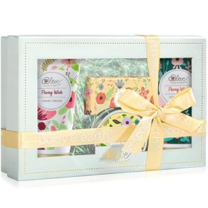 Coffret Cadeau Soins de la Peau pour Femme - Coffret Cadeau 4Pcs Parfum de Rose, Cadeau de fête des mères, cadeau d'anniversaire,Coffret Cadeau ,Crème pour les Pieds, du Savon et des Bougies Parfumées