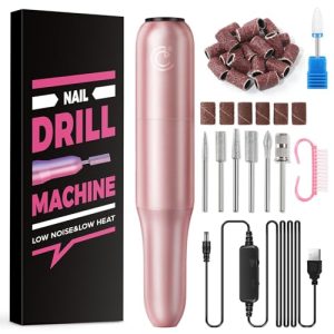 COSCELIA Ponceuse pour Ongles Professionnel, 29Pcs Limes à Ongle Electrique 20000 RPM avec Pointe en Céramique Embouts Ponçage, Portable Kit de Manucure Pédicure pour Salon et Maison