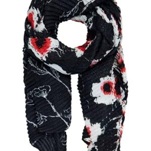 Desigual Dot Flower Rectangle Foulard Black