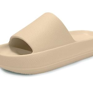Donpapa Claquettes Femme Chaussons Hommes Douche Sandales Pantoufles Comfy Piscine et Plage Confortable Antidérapant Sliders YZ Kaki 39-40