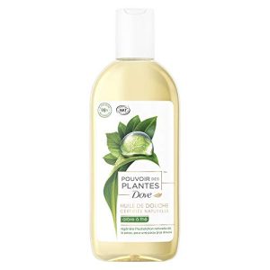 Dove Pouvoir des Plantes Huile de Douche Femme Arbre à Thé, Nourrissant, Parfum 100% d'Origine Naturelle, Formule Testée Dermatologiquement, Convient aux Végans 250ml