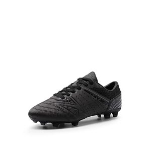 DREAM PAIRS Chaussures de Football pour Hommes Chaussures d'entraînement Professionnel Crampons Crampons Outdoor Sport Football Chaussures Noir/Gris FONCÉ 44 (EUR) 160859-M-E