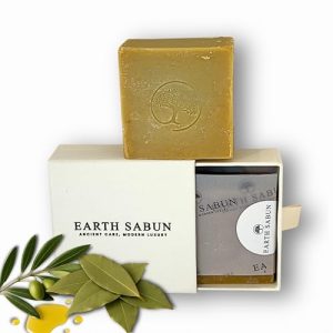 Earth Sabun Daphne Huile d'Olive Bar - Savon turc 100% Naturel Fait Main - Laurier Pressé à Froid - Végétalien - Pour Peau Sensible - 90g