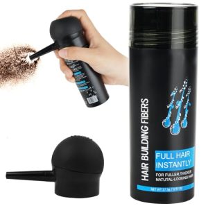 Fibres Capillaires avec Applicateur en Spray, Professionnelle Poudre Spray, Poudre de Cheveux de Qualité Professionnelle pour Hommes et Femmes, Densifier Racines(Marron Foncé)