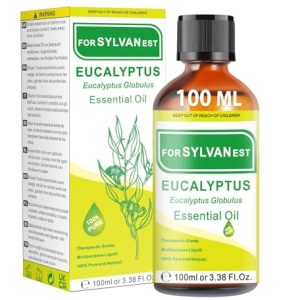 FORSYLVANEST Huile Essentielle d'Eucalyptus 100ML 100% Pure Naturelle Huile Non Diluée pour Aromathérapie, Massage, SPA, Soins de la Peau, des Cheveux et des Ongles, Bains, DIY (Eucalyptus)