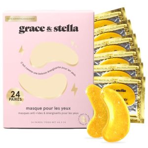 Grace & Stella [24 Paires, Or] Patch en Gel qui Réduit les Cernes Sous les Yeux, Anti Rides, Anti Poche - Vegan & Cruelty-Free, Soins des Yeux