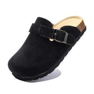 Hezeisoar Enfant Sabots Mules Fille Garçon Réglable Pantoufles Antidérapant Chaussures de Jardin Confortable Chaussons d'Intérieur Extérieur Noir 25.5/26 EU = Étiquette 170