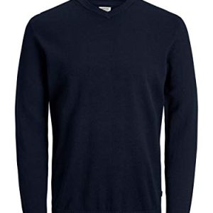 JACK & JONES Pull en Maille Col en V Navy Blazer L Navy Blazer L