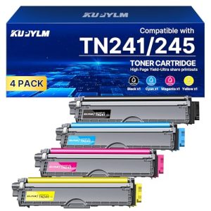 KUPYLM TN241 TN245 Cartouche de Toner Compatible pour Brother TN-241 TN-245 pour MFC-9330CDW DCP-9020CDW MFC-9340CDW HL-3140CW HL-3150CDW MFC-9140CDN HL-3170CDW (Noir Cyan Jaune Magenta, Pack de 4)