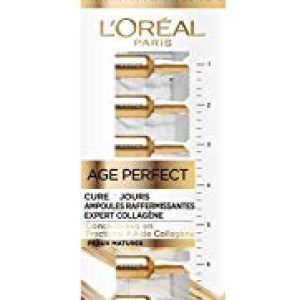 L'Oréal Paris - Ampoules Raffermissantes - Cure Anti-Âge 7 Jours - Peau Fortifiée & Remaillée en 7 Jours - Concentrée en Collagène - Peaux Matures - Age Perfect - 7x 1 ml