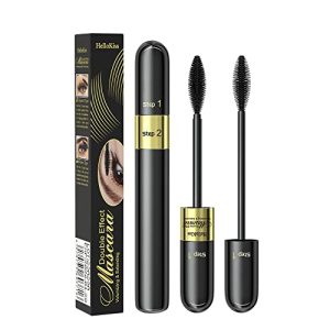 Mascara 2 Brosses, Mascara 2 en 1 pour un effet naturel d'allongement et d'épaississement,Cils extra longs imperméables,Cils épais et volumineux, Longue durée, anti-bavure（1 Pcs）