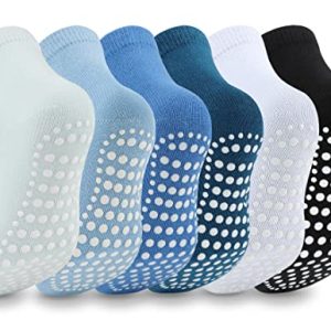 Mowenti Chaussette Antiderapante Bebe Enfant 6-12 Mois Chaussettes Antidérapantes Bébé Fille Garcon Hiver Lot de 6 Coton Socquettes Hautes Couleur_3