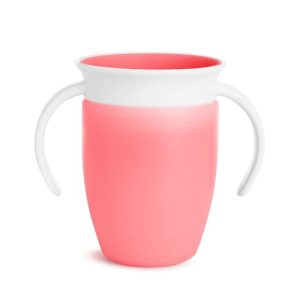 Munchkin Miracle 360 Tasse à Bec | Entraîneur Bébé & Tout-Petits | Sans BPA | Sans Déversement | Étanche | Sevrage 6+ Mois | 7oz/207ml | Rose