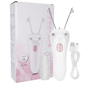 Épilation au Fil, épilateur électrique pour le Visage, beauté du Corps, Machine D'épilation au Fil pour le Visage, Fil en Coton, épilation du Visage avec Lumière LED pour le (rose)