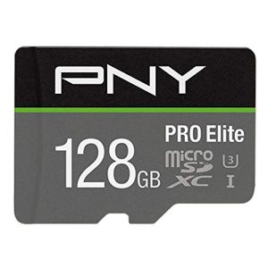 PNY Pro Elite Carte mémoire microSDXC 128 Go + Adaptateur SD, Vitess de Lecture jusqu'à 100 Mo/s, Vitesse d'écriture jusqu'à 90 Mo/s, Classe 10 UHS-I, U3, A1 App Performance, V30 pour la vidéo 4K