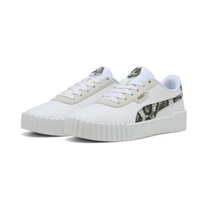 PUMA Femme Carina 3.0 Snake Chic Basket, White-Vapor Gray Aged Silver, 42 EU