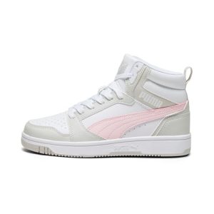 PUMA Mixte Enfant Rebound V6 Mid Jr, Puma White Frosty Pink Sedate Gray, 37 EU