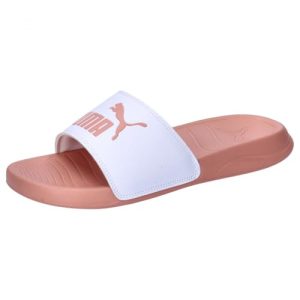 PUMA Mixte Popcat 20 Slide Sandal, White-Deeva Peach, 46 EU