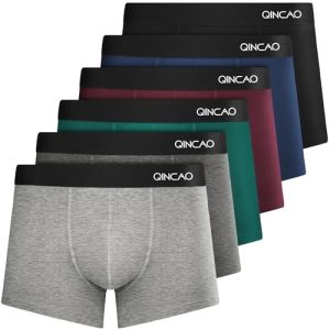 QINCAO Boxers Homme Lot de 6 Coton sous-vêtement Fitted Trunk Caleçons Ultra Doux Confortale,Multicolore ×6,S