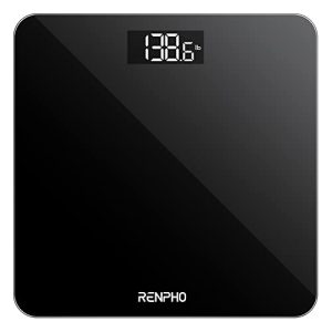 RENPHO Balance Pese Personne Électronique, Pese Personnes de Haute Précision avec Affichage par LED, Design Fin, poids Max. 180 kg, Précision de 50 g, Noir