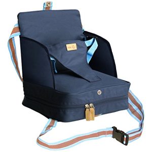Roba Réhausseur de Chaise pour Bébé - de 6 Mois à 3 Ans - jusqu'à 15 kg - Coussin Gonflable pour Maison et Voyage - Convient à Toutes les Chaises avec Dossier, Bleu