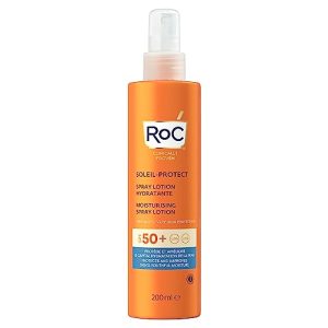 RoC - Soleil-Protect Lotion Spray Hydratante SPF 50 - Non Grasse Crème Solaire - Haute Protection - Résistant à l'Eau - 200 ml