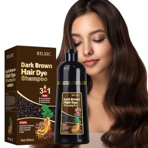 Shampoing Colorant, Shampooing Colorant Cheveux Blancs,500 ml Hair Dye shampooing 3 en 1,Shampoing Teinture Cheveux Coloration Naturelle instantané Shampoing Cheveux Colorés pour Hommes Femmes