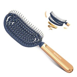 SHINLEA Brosse Cheveux Démêlante，Brosse à cheveux pour Femme, Homme & Enfant，Brosse cheveux Professionnelle Incurvée Ventilée pour Cheveux Mouillés et Secs & Cheveux longs ou bouclés.
