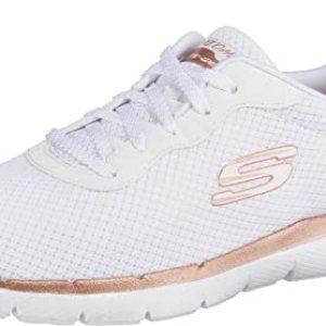 Skechers Femme Flex Appeal 3.0-First Insight Baskets, Blanc (White Mesh/Rose Gold Trim Wtrg), 38 EU