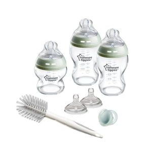 Tommee Tippee Kit de Démarrage Nouveau-nés Verre Natural Start, Biberons anti-colique 150 ml et 250 ml, Tétines imitant la forme du sein maternel à débit lent et moyen, Auto-stérilisant