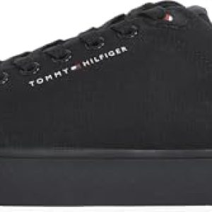 Tommy Hilfiger Baskets Vulcanisées Homme Core Canvas Basses, Noir (Black), 44