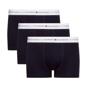 Tommy Hilfiger Boxers Caleçons Homme Lot de 3 Coton avec Stretch, Bleu (Desert Sky/Desert Sky/Desert Sky), S