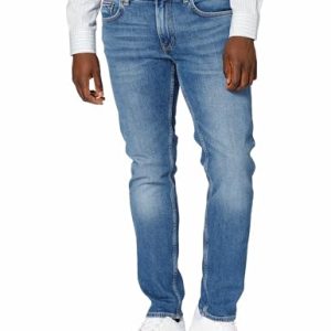 Tommy Hilfiger Jean Homme Core Straight Denton Stretch, Bleu (Boston Indigo), 36W / 34L