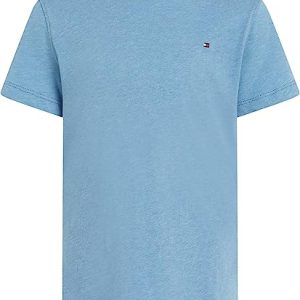 Tommy Hilfiger T-Shirt Garçon Manches Courtes Encolure Ronde, Bleu (Dark Allure Heather), 16 Ans