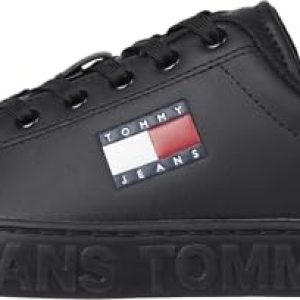 Tommy Jeans Femme Tjw Logo Outsole Sneaker Ess En0En02703 Baskets, Black (Black), 36 EU
