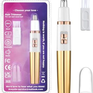 Tondeuse à poils de nez pour femme, tondeuse à cheveux sans douleur pour les oreilles et le nez pour femmes, tondeuse à sourcils, visage, oreilles, tondeuse à cheveux pour le nez, professionnelle
