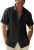 Friptspyg Hommes Chemise Lin Coton Manches Courtes Coupe Regular