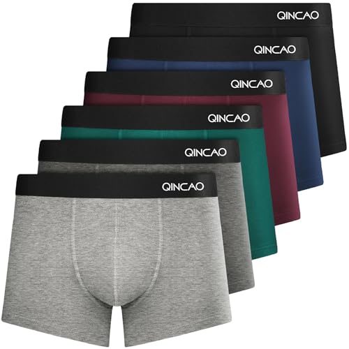 QINCAO Boxers Homme Lot de 6 Coton sous-vêtement